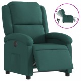 Fotoliu rabatabil electric, verde inchis, material textil