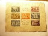 Bloc Ungaria 1938 Sf Stefan ,lipita pe coala filatelica cu filigram
