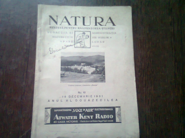 REVISTA NATURA NR.10/1931