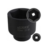 Cheie tubulara impact hexagonala, 80 mm, Verke