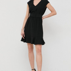 Armani Exchange rochie culoarea negru, mini, evazati