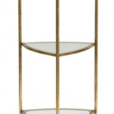 Masuta inalta, Triangle, Mauro Ferretti, 41.5x40x80.5 cm, fier/sticla, auriu