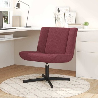 vidaXL Scaun pivotant bordo 63 x 75 x 76 cm țesătură foto