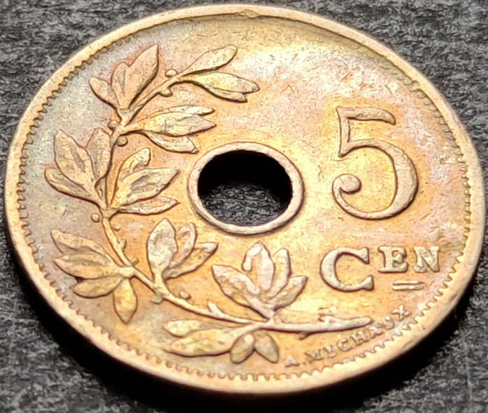 Moneda istorica 5 CENTIMES - BELGIA, anul 1921 *cod 3549 - BELGIE = mai rara