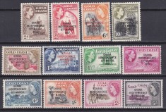 DB1 Ghana 1957 Supratipare pe Gold Coast Uzuale Ocupatii 12 v. MNH