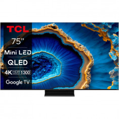 Televizor MiniLed TCL 75C805, 189 cm, Smart Google TV, 4K Ultra HD, 100hz, Clasa G