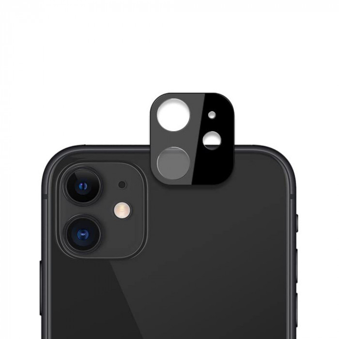 Folie Camera pentru iPhone 12, Techsuit Full Camera Glass, Black