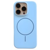 Cumpara ieftin Husa Iphone 14 PRO MAX cu MagSafe - Silicon, interior catifelat, design Minimalist - Albastru deschis