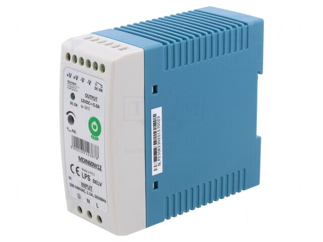 Alimentator Pulsatoriu 60W 12V DC pentru Șină DIN