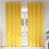 Perdele cu perdele 2 pcs galben muștar 260 x 140 cm Poliester