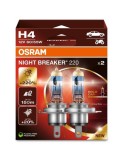Set 2 becuri auto Osram H4 Night Breaker +220% 12V 60/55W