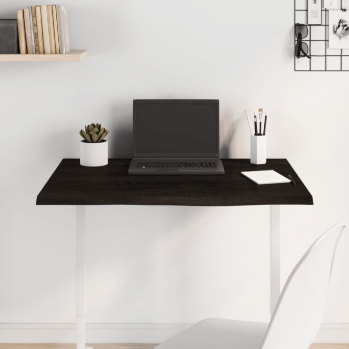 vidaXL Blat de masă maro &icirc;nchis 80x60x2cm, lemn masiv de stejar tratat 3156422