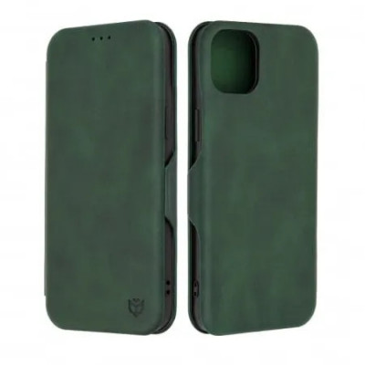 Husa Tip Carte iPhone 15 Plus cu Flip Magnetic Verde TSWP foto