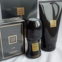 Set cadou damă - LITTLE BLACK DRESS - apă de parfum, cremă parfumată și roll-on