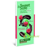 Ciocolata Amaruie cu Seminte de Canepa, Zmeura si Indulcitor Stevie Sweet&amp;Safe 90g