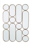 Cumpara ieftin Oglinda perete metal auriu Hanima 79.5x2.5x120 cm
