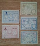 Lot 5 piese diferite Ziua Cumpatarii si Ajutorul de Iarna de 20 si 100 lei 1942 , de la VF la UNC . Okazie !