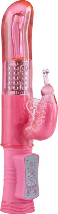 Vibrator Iepuras Happy Hugging, TPE, Roz, 22.5 cm