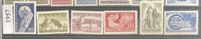FINLANDA 1957, An complet, serii MNH foto