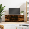 Comodă TV, stejar afumat, 102x30x37,5 cm, lemn prelucrat, vidaXL