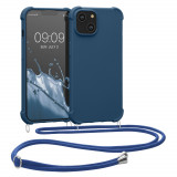 Husa Kwmobile pentru Apple iPhone 14, Silicon, Albastru, 59116.17, Textil, Carcasa