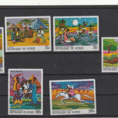 Guinea 1968-Legende africane,Basme,Fauna,Animale,serie 6 val.,MNH,Mi.480A-485A