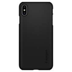 Husa iPhone XS Max, Spigen Thin Fit, Negru foto