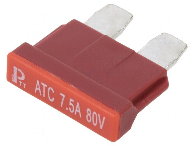 Siguranţă auto 7,5A 80VDC 19mm cupru cositorit