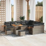 vidaXL Set de canapele pentru grădină 12 pcs Gri 80 x 80 x 71 cm