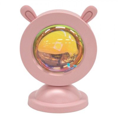 Proiector LED, Roz, Efect Curcubeu, Cablu USB, 8x11cm foto