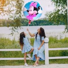 Balon Minnie Mouse, rotund 44 cm, din folie pentru heliu sau aer foto