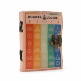 Agenda Jurnal vintage din piele colorat 7 chakre - cu margini zimtate