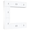 Set dulap TV, 7 piese, alb, lemn prelucrat