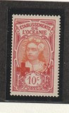 Tahiti (French Oceania, Polynesia) 1915 - Femei tahitiene, Supratipar rosu, Cruce Rosie 5c, MNH, Mi.45