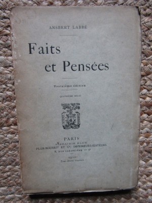FAITS ET PENSEES - ANSBERT LABBE foto