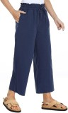 Cumpara ieftin Pantaloni de vara pentru femei Famulily, lungime 7 8, albastru, XL - OUTLET