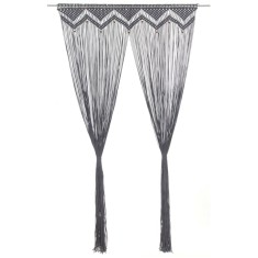 Gossi perdea macrame, antracit, 140 x 240 cm, bumbac