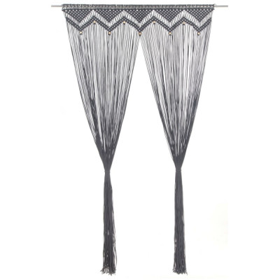 Gossi perdea macrame, antracit, 140 x 240 cm, bumbac foto