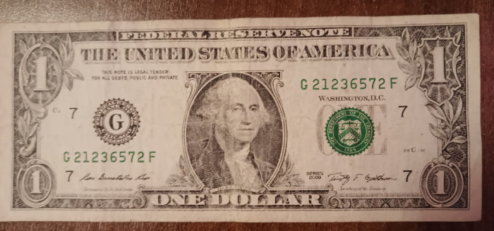 M1 - Bancnota foarte veche - America USA - 1 dolar - 2009