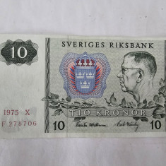 Suedia 10 Kronor 1975 Noua