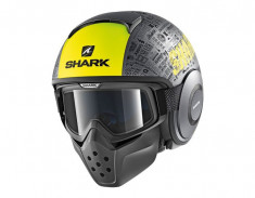 Casca moto scuter SHARK DRAK TRIBUTE RM culoarea negru gri mat galben, marimea S unisex foto