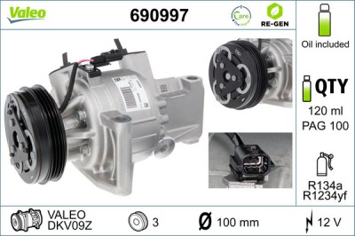 VALEO 690997 VALEO RE-GEN REMANUFACTURED Compresor, climatizare foto