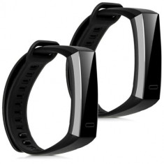 Set 2 Curele pentru Huawei Band 2/Band 2 Pro, Kwmobile, Silicon, Negru, 43318.47 foto