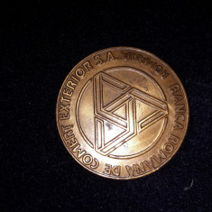 Medalie "Banca Romana de Comert Exterior / BRCE / 25 ani Infiintare 1868 - 1993"