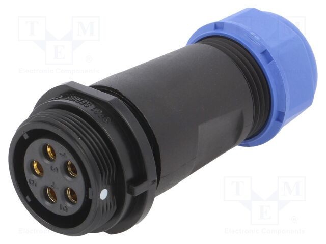 Mufă SP21 mamă WEIPU PIN: 5 IP68 10A 500V terminal şurub 7&divide;12mm