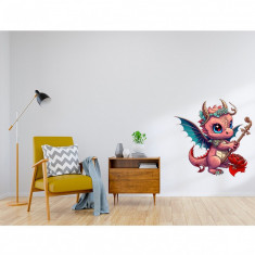 Sticker decorativ Dragonas, Rosu, 53 cm, 3568ST