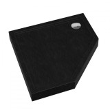 Cadita Dus Kerra Prato 90 Pentagonala Acril Negru Mat 90x90x12 cm