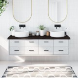 Gossi blat de baie, maro inchis, 180x50x(2-6) cm, lemn masiv tratat