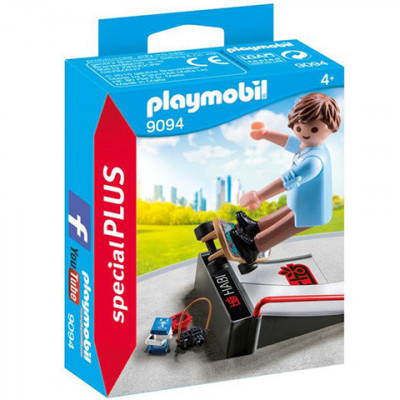 Jucarie Playmobil skateboarder cu rampa 9094 - cutie rupta foto