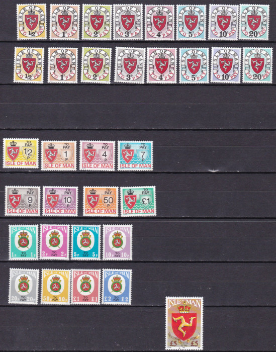 Man 1973/75/82/92 timbre porto MI 1-8 I+II /9-25 MNH